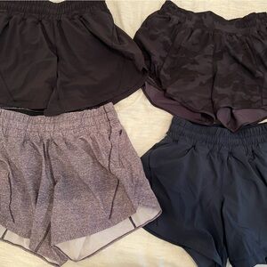 Lulu lemon shorts bundle - black and grey camo, navy, grey, and black!